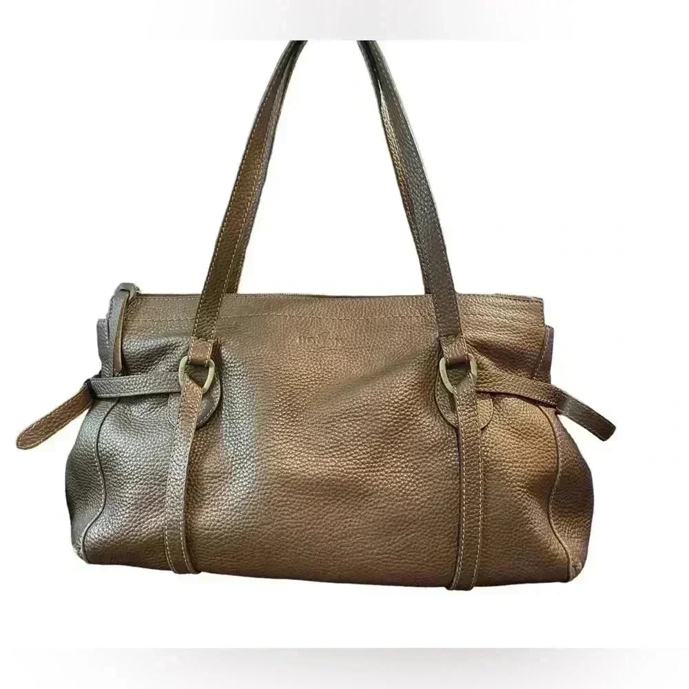 Hogan Bronze Pebbled Leather Tote